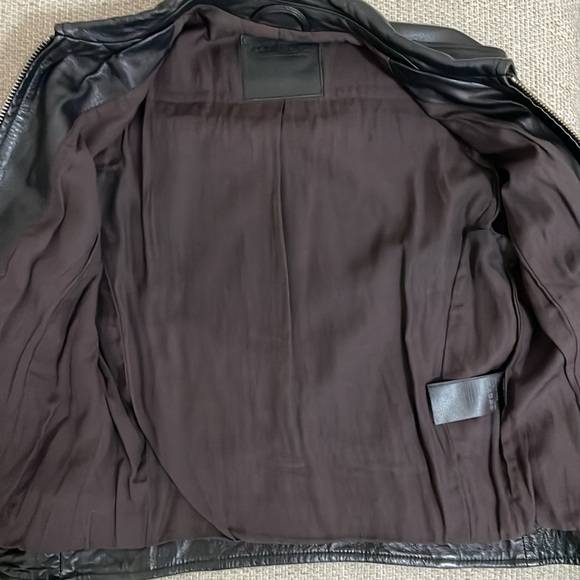ALL SAINTS Limited Edition Raven Biker Leather Jacket size 0 Black - Picture 4 of 7